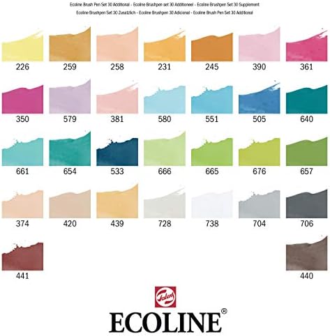 Conjunto de canetas de escova Ecoline de 30, cores adicionais