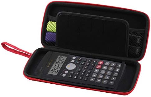 Calculadora de gráficos Red Navitech Case/capa dura com bolsa de armazenamento compatível com os instrumentos do Texas Ti 30xPROMV