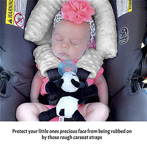Baby Infant Car Seat Insert, Coloque de cabeça macio e pescoço Pillow Creada de cabeça com cinta de cinto de segurança Tampas