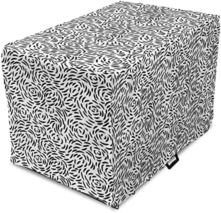 Capa lunarável de caixas de caixa de cães em preto e branco, composição minimalista de listras monocromáticas Doodle Tiger