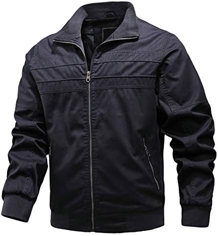 Jaqueta de bombardeiro ADSSDQ para homens, recorte de inverno Casaco moderno masculino Ciclismo de manga cheia jaqueta de
