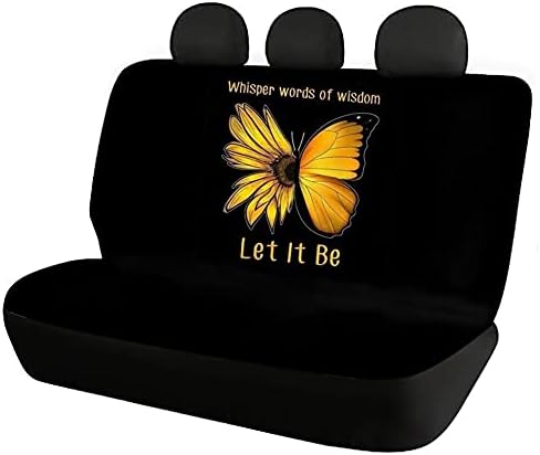 GiftPuzz Universal Car Seat Covers Completo para mulheres Prind Butterfly Print 4 Peças Acessórios Automotivos Tapas