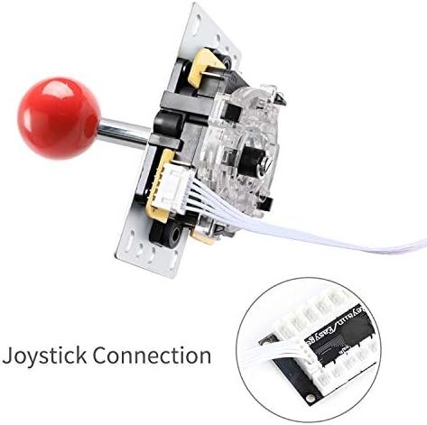 Easyget LED Arcade DIY Peças 2x Zero Atraso codificador USB + 2x 8 vias joystick + 20x Botões de pressão iluminados por