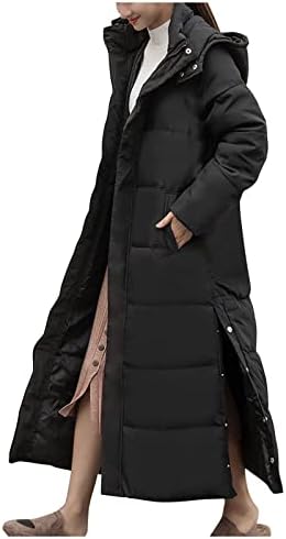 Jaqueta Jjhaevdy Women Down Winter Long Long Casaco de sopro à prova de vento com capuz de casaco comprido de inverno
