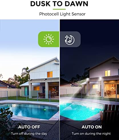 Lohas LED Light Light Outdoor, anoitecer de 50W para plug -in ao ar livre, luz de trabalho à prova d'água IP66, 6000k