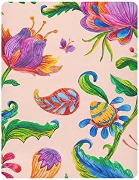 Alaza Paisley Butterfly Floral Flor Flor Flors Sheets Coloque Bassinet Sheet para meninos bebês meninas de criança, mini tamanho 39
