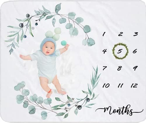 Fenyiti Baby Monthly Milestone Bobet para meninas, adereços de fotografia para bebês, mapa de crescimento Milestone