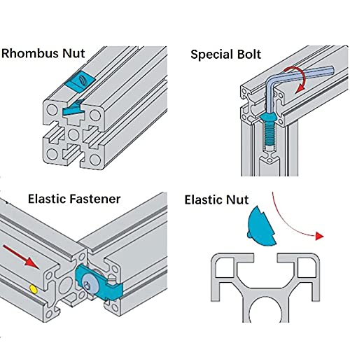 MSSOOMM 4 PACK 1515 Comprimento do perfil de extrusão de alumínio 44,88 polegadas / 1140 mm preto, 15 x 15mm 15 Série T Tipo t-slot t-slot European Standard Extrusions Perfis Linear Linear Guide Frame para CNC