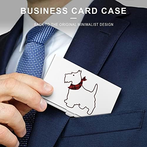 Scottie Print Print Business Card Case de metal Pocket Wallet Name Cards Organizer fofo