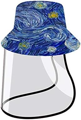 Fisherman Hat Visor With Cover, Starry Night Blue Protective Cap Summer Moda Fashion Bucket Chapéu UV Proteção anti-saliva Poeira