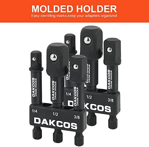 Adaptador de soquete de pacote DakCos 2 Conjunto de soquetes de 3 polegadas Adaptador de soquete com suporte 1/4 , 3/8 e 1/2 Adaptador