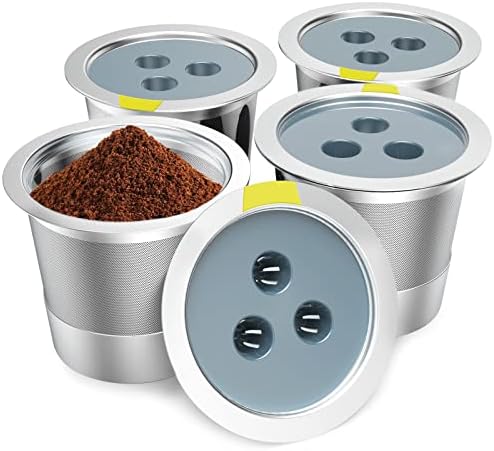 Filtro de café reutilizável em aço inoxidável compatível com a cafeteira Ninja, 4 Cone Filters Coffee Casket, filtros de café permanentes adequados para Ninja CFP201 CFP300 CFP301 CFP307