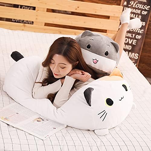 PDKHHHHHANH LONGOS ANIMOS PLUSH Toy Toy Squishy Animal Bolster Pillow Dog Cat Shiba Inu Penguin Cilíndrico Plushie Toy Toy