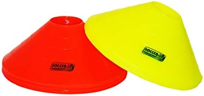 Inovações de futebol Cones de treinamento jumbo de 12 polegadas, amarelo / laranja, conjunto de 12