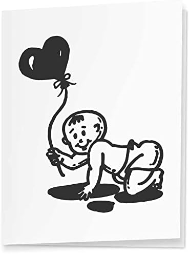 Azeeda 4 x 'Baby Holding Heart Balloon' Tags/etiquetas de presente