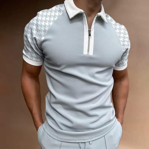 Homens da primavera e verão Moda solta Zipper 3D Impressão digital de manga curta Tampe camisetas machos cam camisas