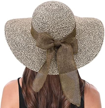 Chapéus de sol do sol de palha para mulheres larga borda de verão chapéu de verão UV Chapéus de praia de proteção UV