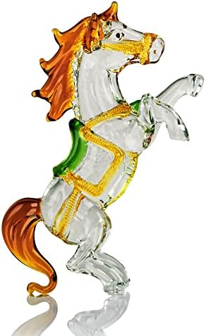 H&D Hyaline & Dora Crystal Standing Horse Horse Figure Colecionável Vidro Animal Decoração de Estátua Ornamentos para