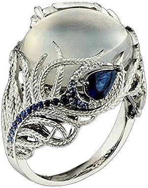 Anéis de casamento para mulheres Anel floral exclusivo Treasure Sapphire Diamondwedding Band Ringsa Bom presente para uma namorada,