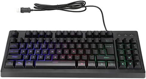 Teclado de jogos mecânicos, 89 chaves rgb litra de teclado com fio USB, colorido de luz de fundo flutuante, para laptop para laptop