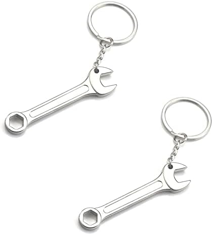 Saidian 2pcs mini chaveiro de chaves de chaves de tecla Tag Tag Ferramenta Metal Metal Spinner Pingente Creative Ornament Toel