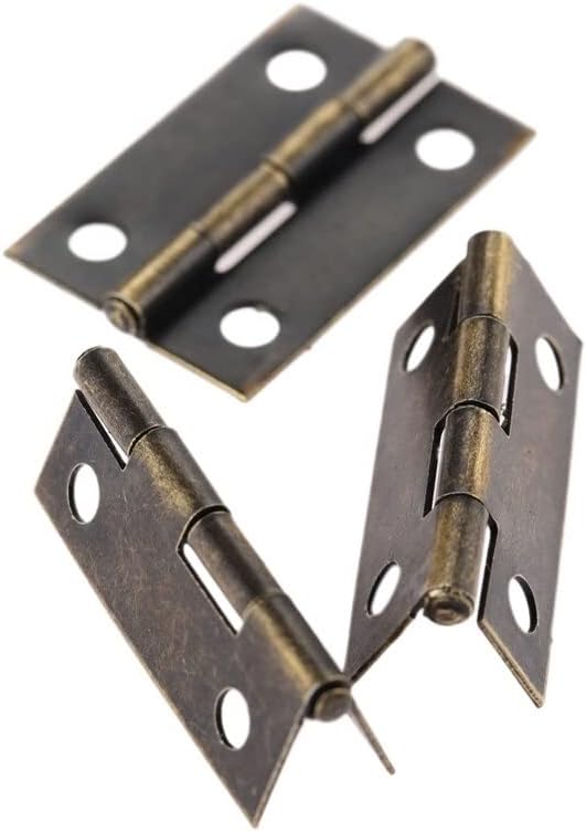 Ferramenta de dobradiça da porta 20pcs Mini dobradiças de bronze antigo dobradiças de armário quadrado da porta de armário para gavetas