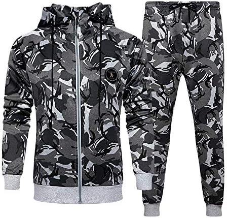 Conjuntos de camuflagem de camuflagem de camuflagem + calças de calça -calças do conjunto de joggers de camuflagem de camuflagem de camuflagem masculino Tz57 khaki xl