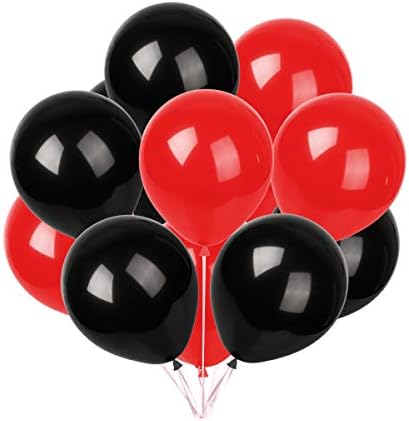 Balões de látex 100 PCs 12 polegadas, balões de látex vermelho e preto