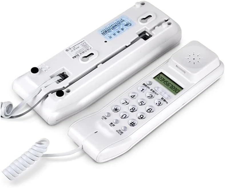 Phone com cordão de Quul com tela LCD dupla, identificação de chamadas, sistemas duplos, telefone de parede de volume de ringtone ajustável