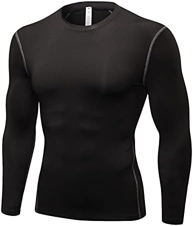 Camisas de compressão para homens casuais de manga longa esportes ao ar livre Top Running Treino Athletic Tshirt Gym Yoga Under