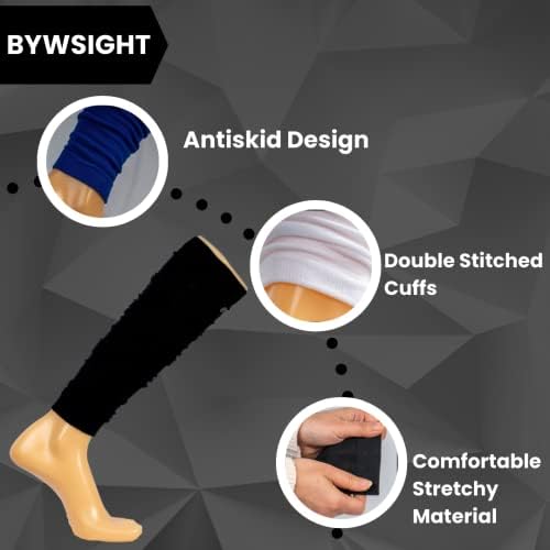Mangas de perna de futebol ByWSight - 2 pares, mangas de suporte de bezerro, manga de compressão das pernas para homens