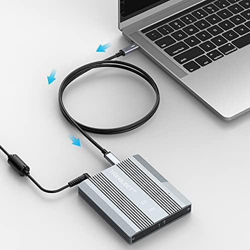 Trebleet 15 pés USB4 Cable Compatível com cabo Thunderbolt 3, cabo USB4 de tamanho mais longo 100W 20Gbps, compatível com Thunderbolt 3 Hub, adaptador, dispositivos, 20V/5A