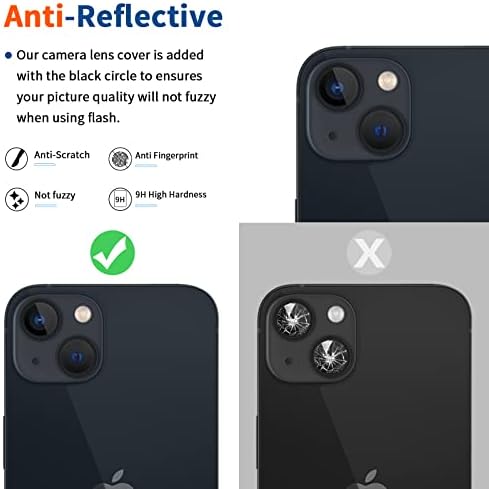 Protetor de tela de privacidade Firioeu para iPhone 13 Mini com protetor de lente de câmera, 9H Diosidade Cobertura de borda