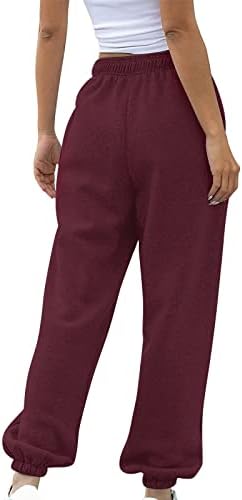 Calça de moletom para mulheres esticar a cintura de fundo calça de moletom calça calças de calças de salão de cintura alta de cintura
