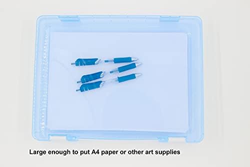 Artilhas 3 Pacote Caixa de projeto portátil de plástico com alça, estojo de organizador de armazenamento de papel de scrapbook,
