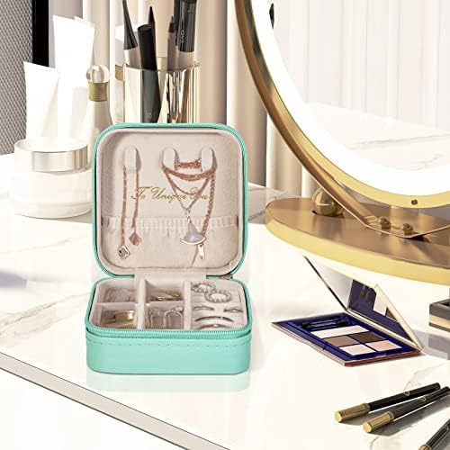 Caixa de jóias de viagens de shinestone luxuosa, organizador de jóias portáteis de bling, caixa de jóias de couro