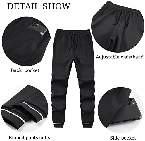 Anotwener Men's Track Suits 2 peças de colarinho de colarinho comprido com bolsos laterais duplos e calças de moletom