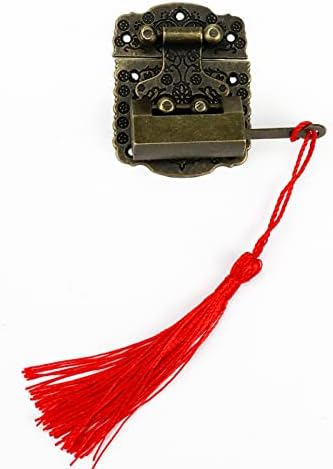 MEWUTAL Vintage Lock com chave, trava de padrões hasp com parafuso para caixa de jóias decorativas caixa de jóias de fivela