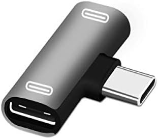 Adaptador ZTGD, liga confiável multifuncional USB tipo C para Dual Type-C conversor de prata de prata Um tamanho