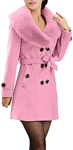 Ndvyxx Wool Lapela Trench Coat Women Works Outwear Overtelo Long sobretudo entalhado com casacos de inverno de peito de peito