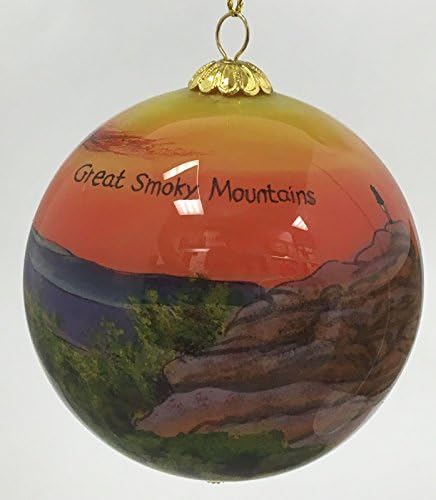 Ótimas montanhas Smokey Scenic Reverse Painted Glass Ball Christmas Tree Ornament