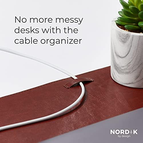 Nordik Leather Desk Tat Cable Organizer Premium estendido Mouse tape