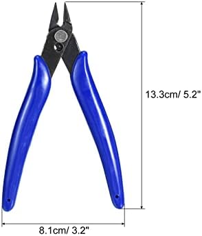 Cortador de arame de 5 polegadas Patikil, cortadores de corte de níqueis Nippers Mini Corte diagonal Corte de fio de alicate para cabo eletrônico macio, azul