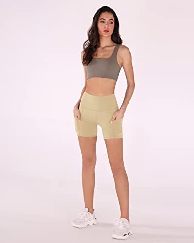 Ododos Women's Tummy Control Yoga Shorts 2.0 com bolsos de altura da cintura atlética shorts-5 / 8