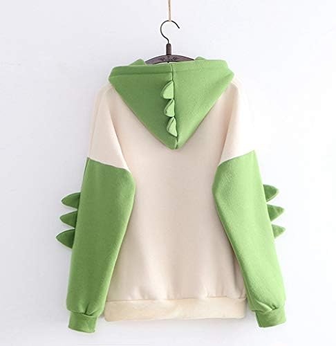 Hoodie de dinossauro para mulheres de manga longa tops de pulloves adolescentes juniores juniores com capuz camisetas fofas tees gráficos