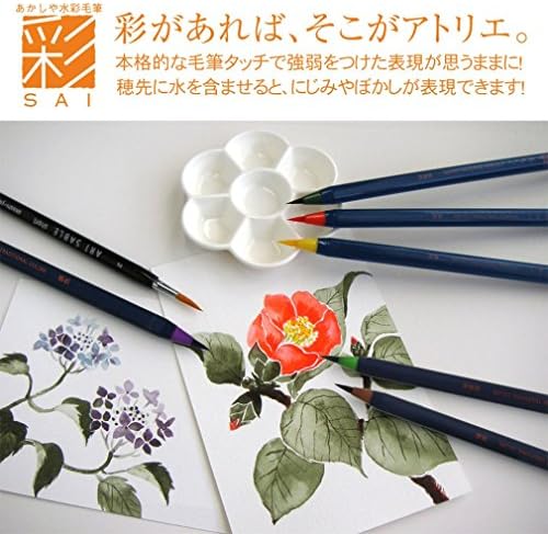 Akashiya ca200-02-5p caneta, pincel aquarela, cor, cor de vermelhão, 5 peças