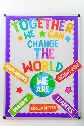 Cutas de papel de bulletim de sproutbrite recortes de papel de decoração de sala de aula Decoração mundial para positividade para professores estudantes Poster educacional