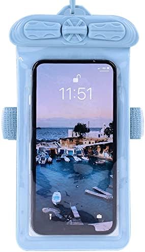 Caixa de telefone Vaxson, compatível com LG Tribute Monarch Bolsa à prova d'água Bolsa seca [não filme de protetor de tela] Blue