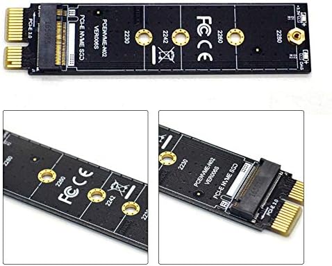 M.2 Adaptador PCIE, M.2 M Key NVME SSD para PCI Express 3.0 X1 Cartão de expansão do controlador host, Suporte 2230 2242 2260