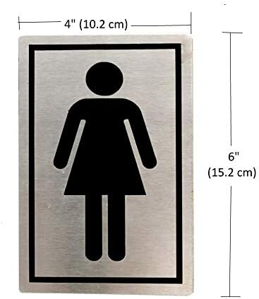 Esplanade de aço inoxidável Homens e mulheres Banheiro banheiro banheiro | Adesivo de sinal da porta do banheiro masculino e